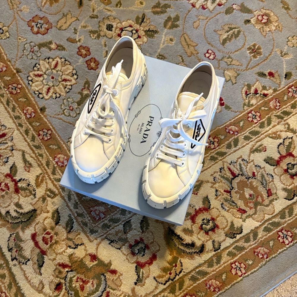 Prada White Chunky Sole Sneakers